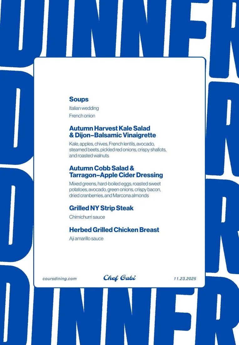Catering menu sample