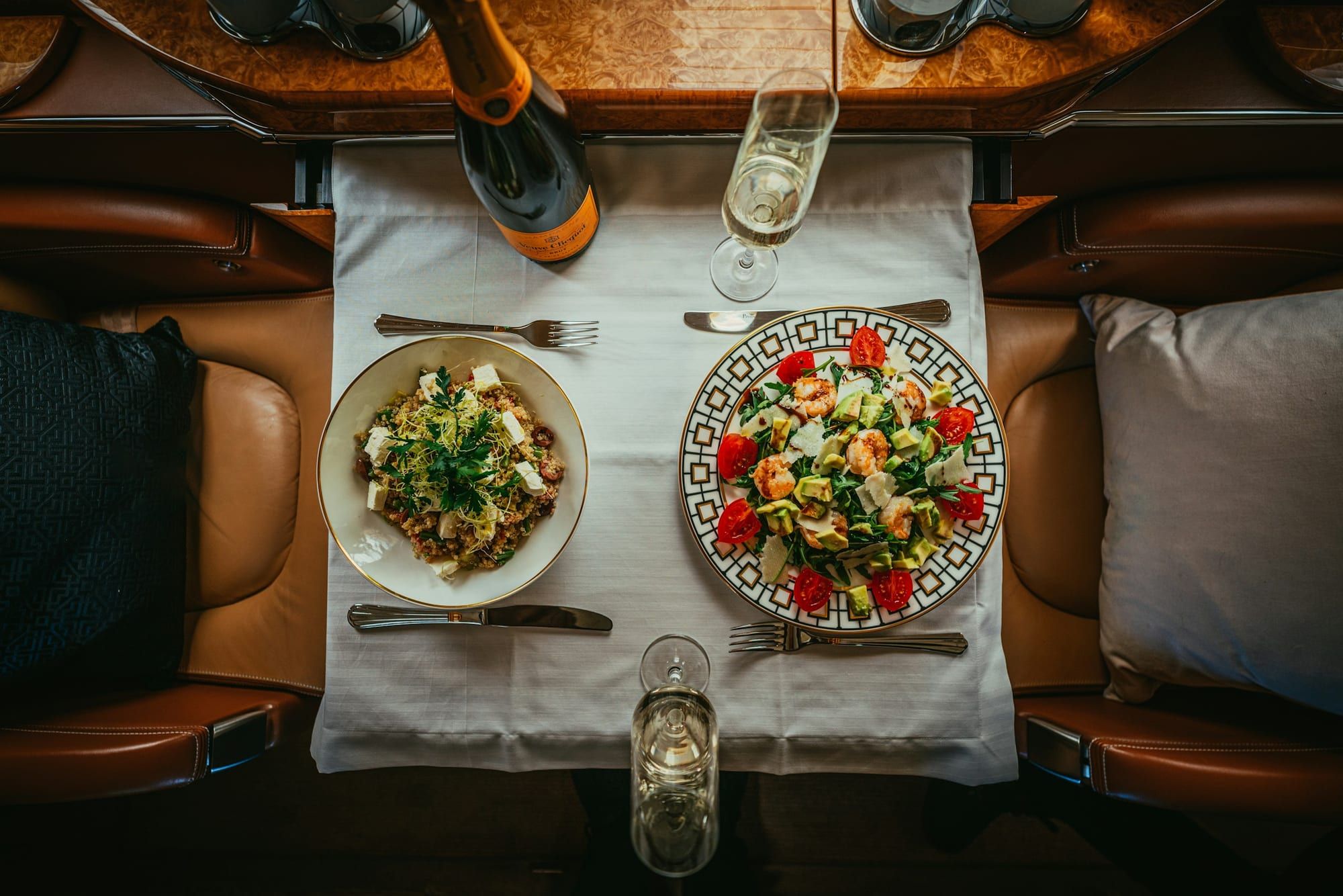 A table set with a variety of dishes