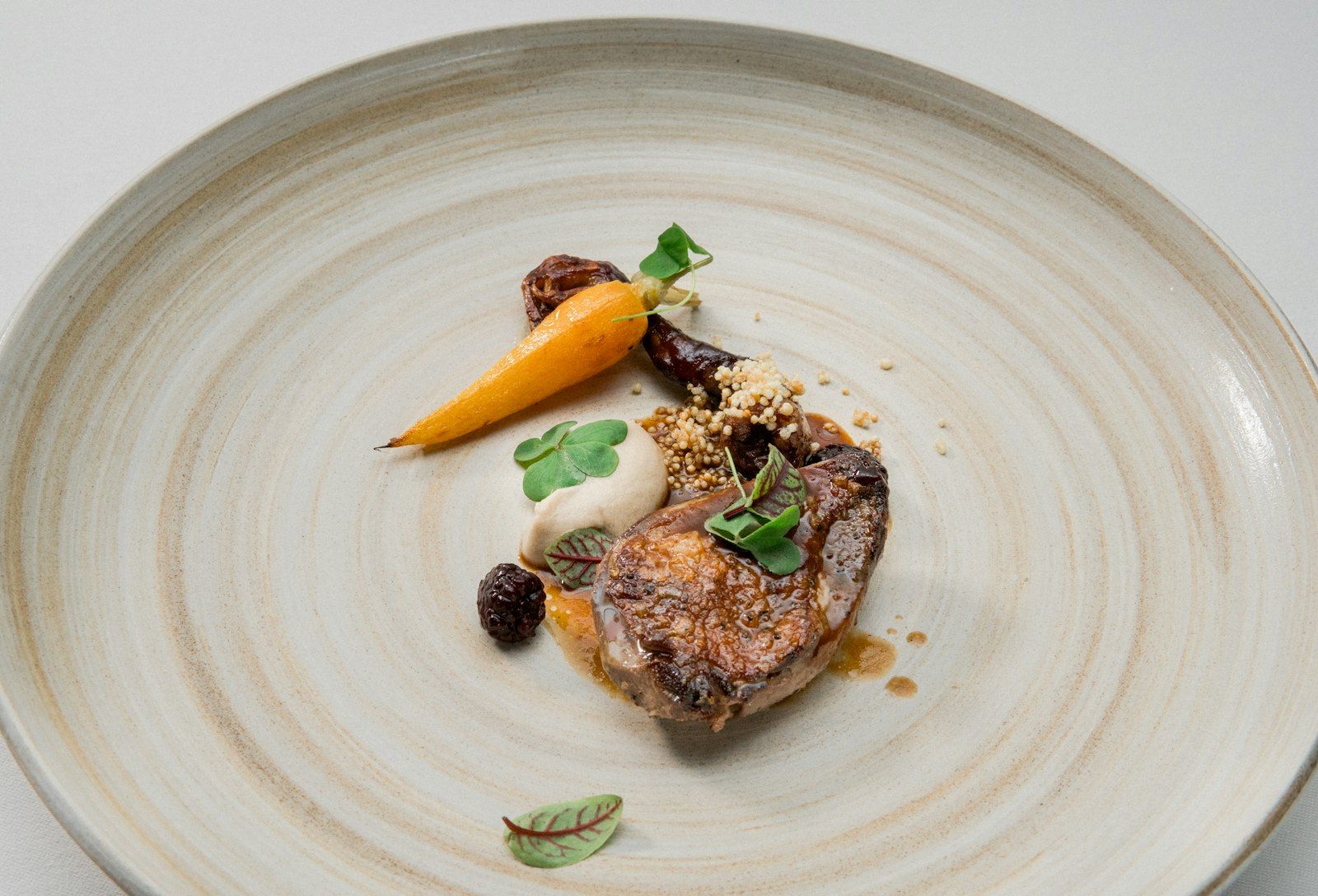A plated fine-dining course